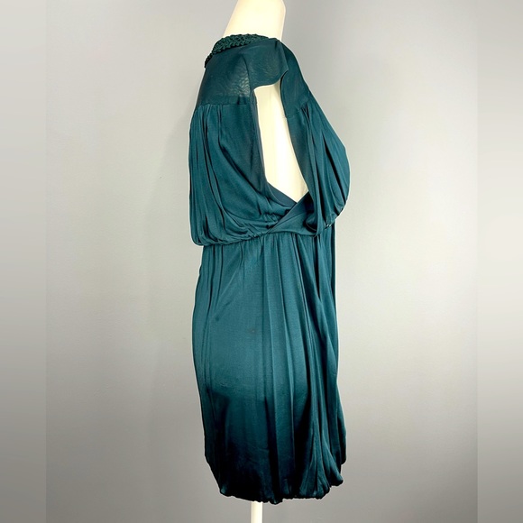 French Connection Dressy Dress V-Neck Bright Jade Color - Picture 3 of 7